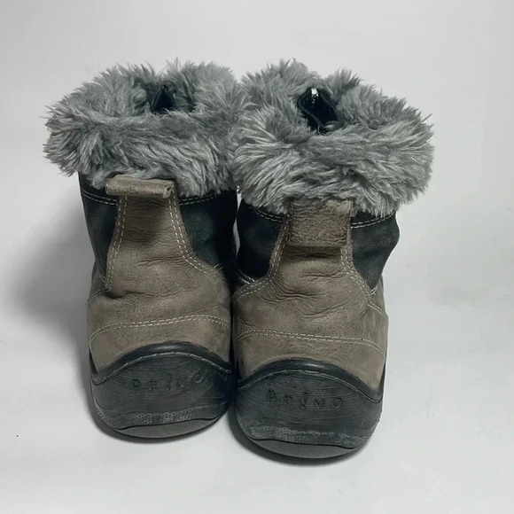 Privo waterproof faux fur trim gray leather boots size 11M - Picture 3 of 6